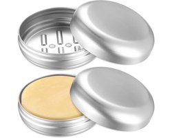 2 x Reiszeepdoosjes, 100 ml Aluminium Zeepdoosjes, Stevige Metalen Waterdichte Zeepdoosjes met Afvoer en Deksel voor Reizen, Hotels, Badkamer (Rond)