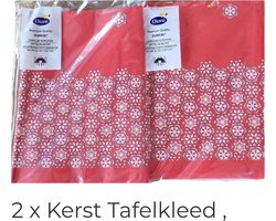 2 x Tafelkleed/ Tafellaken Kerstmis 84x 84 cm Duni, Rood, Wegwerp, Papier, Tafeldecoratie.