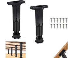 2 x Verstelbare meubelpoten - Stelpoot - Bedsteunstang - Stelpoten- Meubelpoot ,geschikt voor kingsize bedden/kartonnen/banken/tafels-Bevestigingsschroeven voorzien（Verstelbaar bereik 18-28.5CM）