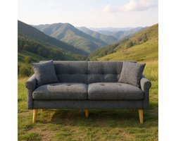 2-zits bank 162 cm – Compacte chenille loveseat met dikke kussens (15 cm), moderne gestoffeerde sofa met houten poten, comfortabele kleine bank voor woonkamer, slaapkamer en studio, grijs – Yesdeals
