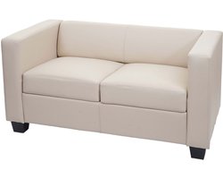 2-zits bank loungebank Lille ~ leder, crème