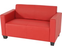 2-zits bank Lyon loungebank kunstleer ~ rood