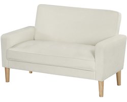 2-zits bank – tweezitsbank – loveseat – kleine bank – zitbank – fluweelachtige bekleding – compact formaat 130 cm breed – stevige rubberhouten poten met anti-slip voetjes