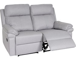 2-zits bioscoopfauteuil MCW-L94, relax TV-fauteuil met armleuning, relaxfunctie Nosag-vering stof/textiel ~ lichtgrijs