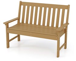 2-zits Tuinbank Weerbestendig met Rugleuning en Armleuningen voor Balkon en Tuin