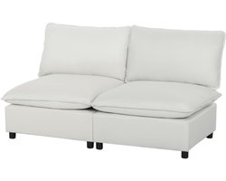 2-zitsbank 146x85x78cm Wit Metaal bank zonder armleuningen eenvoudig ontwerp praktisch en mooi stabiel en duurzaam gemakkelijk schoon te maken zacht en comfortabel geschikt voor woonkamer en hal