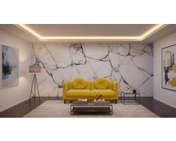 2-zitsbank fluweel geel 145x78x80 cm – Luxe Moderne Velvet Loveseat met Kussens – Comfortabele Zitbank met Stevige Poten – Industrialhome Designbank voor Woonkamer of Slaapkamer