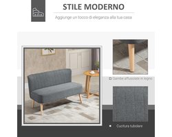 2-zitsbank Industrialhome Oslo – Luxe Stoffen Bank met Houten Frame – Comfortabele Retro Loungesofa – Lichtgrijs – Scandinavisch Design – Zachte Bekleding – Compact Zitmeubel voor Woonkamer, Hal of Kantoor – 117 x 56,5 x 77 cm