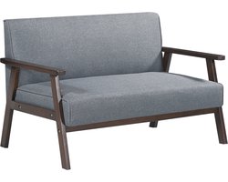 2-zitsbank Kinda 121x69x75 cm houtkleurig en grijs [en.casa]