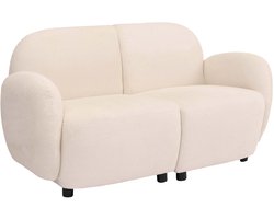 2-zitsbank MCW-P33, 2-zitsbank Loungebank, stof/textiel Chenille (330 g/m²) Öko-Tex ~ crème