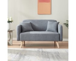 2-zitsbank Midt 132x70x80,5 cm bouclé grijs [en.casa]