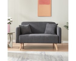 2-zitsbank Midt 132x70x80,5 cm grijs [en.casa]