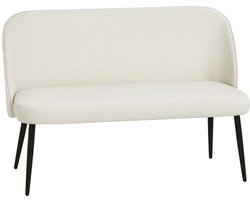2-zitsbank Modern Gestoffeerd - Met Metalen En Houten Frame - Fluweelachtige Stoffen Bekleding - Beige