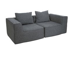 2-zitsbank/accessoires voor bank MCW-O54, bank 2-zits loungebank, modulair stof/textiel (300 g/m²) 63x194x97 cm ~ donkergrijs