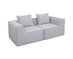 2-zitsbank/accessoires voor bank MCW-O54, bank 2-zits loungebank, modulair stof/textiel (300 g/m²) 63x194x97 cm ~ lichtgrijs