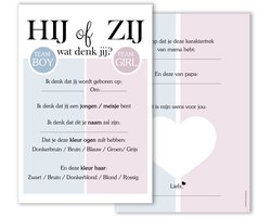 20 Babyshower invulkaarten - Gender reveal - Oh Baby - Babyshower spelletjes - Babyshower versiering - Babyshower invulboek - Babyvoorspellingen - Babyshowerspelletjes - Invulkaarten