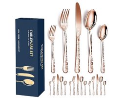 20-delige bestekset voor 4 personen van roestvrij staal met gepolijst patroon