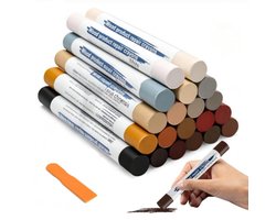 20-delige Houtreparatie Was Stiften Set, Meubelreparatie Crayons in Verschillende Kleuren, voor Houten Meubels, Vloeren, Kasten en Deuren, Repareert Krassen, Gaten en Beschadigingen, Gemakkelijk Te Gebruiken