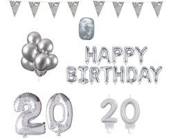 20 jaar Verjaardag Versiering Pakket Zilver