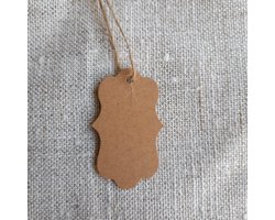 20 Kraft Cadeaulabels - Ovale Label Blanco Kraft - Kartonnen Labels Met Jute Touwtje 20 cm - Kartonnen Etiketten
