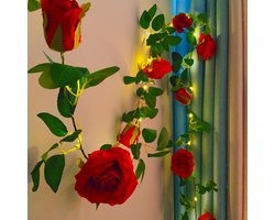 20 LED Rose Wijnstok Lichten met Timer, Kunstmatige Bloem Slinger String Lights 6.5ft Hangende Rose Nep Planten voor Valentijnsdag Huis Tuin Bruiloft Feest Tafel Centerpiece Arrangement Decor