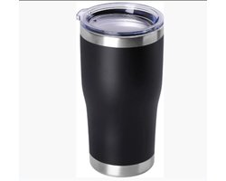 20 oz (ongeveer 591,4 ml) Tumbler, roestvrijstalen beker met deksel, vacuüm geïsoleerd, dubbele wand gepoedercoat, koffiemok, hemelsblauw, 1 verpakking