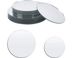 20 Ronde Glazen Spiegeltegels voor Knipperingen, Handwerk en Interieurdecoratie