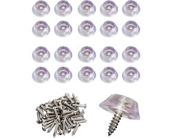 20 Rubber Desk Feet met RVS Schroeven, 1.8 cm Rond, Antislip, Voor Stoelen, Tafels en Meubels, Vochtbestendig en Duurzaam