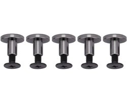 20 Sets Messing Ronde Hoofd Knop Slotted Schroeven voor DIY Leren Projecten - 8mm Binding en Montage Bevestigingsmateriaal