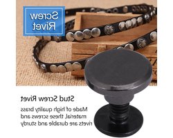 20 Sets Messing Ronde Kop Bouten met Sleuf voor DIY Leren Projecten, Rivets en Bevestigingsmateriaal 5mm