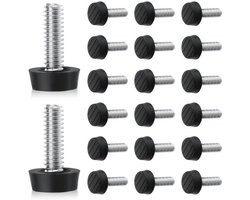 20 stuks 1/4"-20 UNC draad meubelpoot niveauer, verstelbare tafel verstelbare voeten schroef-in antislip stoel poot verlenger voor kast bureau dressoir kruk geluidsreductie