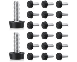 20 stuks 1/4"-20 UNC draad meubelpoot niveauer, verstelbare tafel verstelbare voeten schroef-in antislip stoel poot verlenger voor kast bureau dressoir kruk geluidsreductie