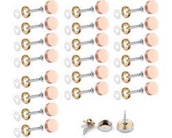 20 stuks, 16 mm, gepolijste roestvrijstalen decoratieve doppen, afdekking, sluitingen, messing schroeven, sierspijkers voor glas, hout, spiegel, bord, reclame, siernagels