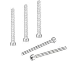 20 stuks 304 roestvrij stalen cilinderschroeven met binnenzeskant schroeven #10-24 x 2", UNC grove volledige schroefdraad cilinderkopschroeven set voor mechanische auto fiets meubels, zilver