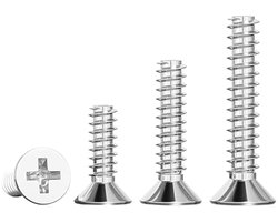 20 stuks 304 roestvrij stalen Phillips platte kop, machineschroeven, M2,6 x 6 mm schroeven bevestigings voor doe-het-zelvers, timmerlieden, meubels