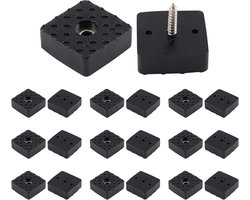 20 Stuks 30mm Rubber Meubelpads Met Schroeven - Zwarte Vierkante Antislip Meubelvoeten - Zware Kwaliteit Voetafdekkingen Voor Stoel Tafel Bureau Bank