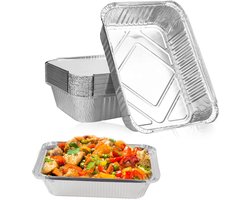 20 stuks aluminium bakplaat met deksel 1000 ml, bakplaat, lekbak, vetopvangbak, gasgrill wegwerp aluminium bakplaat voor grillen, bakken, braden, koken