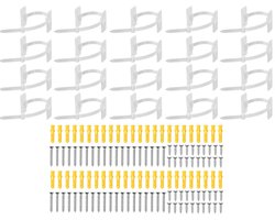 20 Stuks - Anti-kantelmeubels - 25 cm - Wit - Met schroef - Nylon - Anti-Kantelbeveiligings voor meubels - Voor het Bevestigen van Boekenkast, kast, Dressoir - Verstelbare - Meubelankers