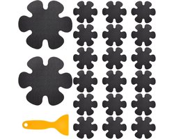 20 stuks antislip badstickers - Badkamer antislipstickers - antislip badstickers in bloemenstijl - voor badkamer - douche - vloer - traptreden - veiligheidstreden (zwart) - Antislipsticker - Bloemstijl - Veilig en antislip