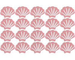 20 -stuks Antislipsticker voor de badkamer - Zelfklevende antislipsticker - Douchepedaal - Schelpvormig - Rubber - 9,8 x 7,6 x 0,8 cm - Geschikt voor badkamers, badkuipen, zwembaden en sauna's - Roze