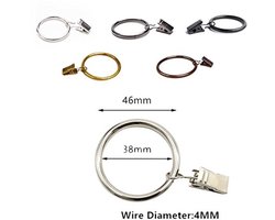 20 stuks bronzen gordijnclips en -ringen, metalen gordijnringen, binnendiameter 38 mm / 1,5 inch, elektroplateringsbewerking