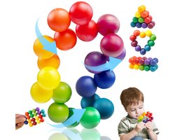 20 stuks - Educatief kralenspeelgoed - Kleurrijke 3D stressverlichtende ballen - 3D Rubik's kubusballen - Stressverlagend speelgoed - Sensorisch ballenspeelgoed geschikt voor peuters met autisme - 2,5 cm - Vulling voor paasmanden - Verlicht angst
