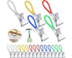 20 stuks Handdoek Ophang Clips - Kleurrijke Metalen Clips voor Theedoeken - Multifunctionele Clips voor Handdoeken en Pannenlappen - Badkamer en Keuken - Ophangen en Ordenen - Set van 20 Clips