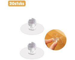 20 stuks - Handgrepen - Zelfklevend - Acryl - Geschikt voor glazen deurknoppen op ladekasten en kaptafels - Ideaal voor slaapkamers en badkamers - Transparante afwerking