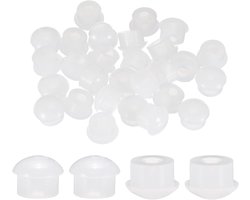 20 Stuks Heat Resistant Silicone Flat Plug Type Gatenstopper voor 8mm Gaten - Ideaal voor Meubels en Kasten, Wit