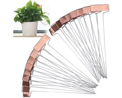 20 stuks hoge koperen metalen plantenlabels, tuinpaallabels, herbruikbare plant- en tuinmarkeringen