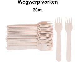 20 stuks Kartonnen Vorken | Wegwerp servies | 20 stuks | Bruin | Kartonnen vorken | Ideaal voor een feestje of bij de barbecue!..