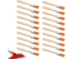 20 Stuks Kleine Kwasten voor Decoratie, 0.5 Inch Verfkwasten met Zachte Haren voor Muur, Deur, Schutting en Meubel Retoucheren en Knutselen