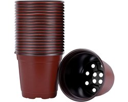 20 stuks kunststof plantenpotten - kweekpotten - kleine kweekpotten - plastic bloempot - 9 cm - rond - kweekpotten voor planten - bloempotten voor zaailingen en stekken