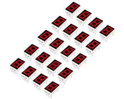 20 stuks led-digitale displaybuis, led-segment weergave gemeenschappelijke kathode 1 bit 7 DIY groot voor apparaten, instrumenten, auto-accessoires, rood (10 pin)